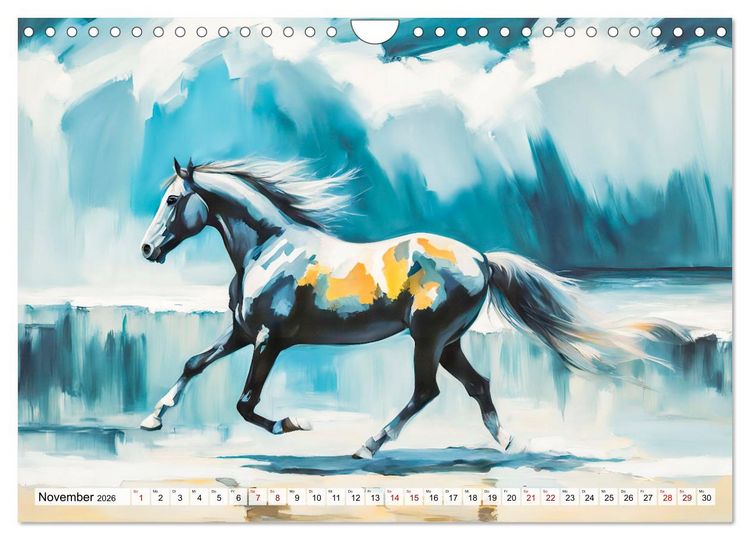 Produktbild: Jahr des Pferdes - Der unbez&auml;hmbare Geist der Pferde (Wandkalender 2026 DIN A4 quer), CALVENDO Monatskalender