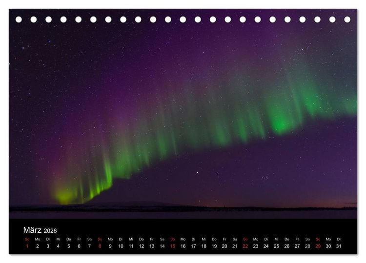 Produktbild: Nordlichter (Tischkalender 2026 DIN A5 quer), CALVENDO Monatskalender