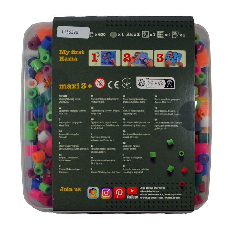 Produktbild: Hama&reg; B&uuml;gelperlen Maxi - Essensbox - 1 Stiftplatte Kreis, 600 Perlen.