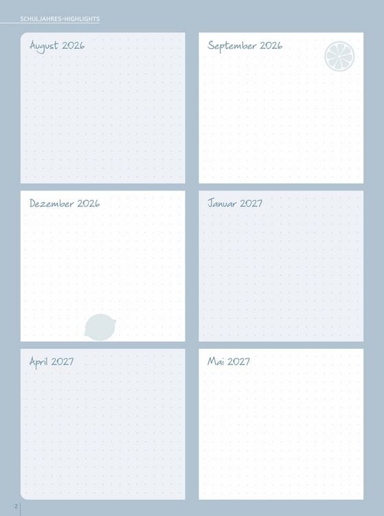 Produktbild: Mein Lehrerplaner A5+ &ndash; Hardcover &ndash; Lehrerkalender f&uuml;r das Schuljahr 2026/2027 &ndash; Zitronentanz