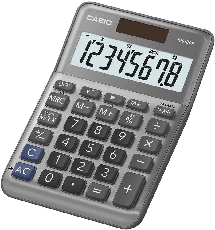 Produktbild: Casio Tischrechner MS-80F, 8-stellig, Solar/Batteriebetrieb