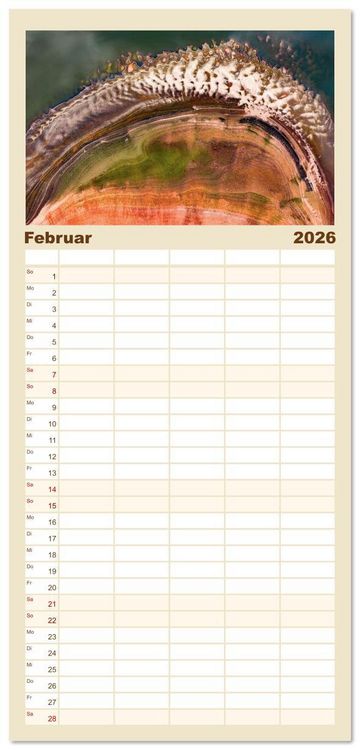 Produktbild: Familienplaner 2026 - ABOVE - Die Welt von oben in ihrer abstraktesten Form mit 5 Spalten (Wandkalender, 21 x 45 cm) CALVENDO