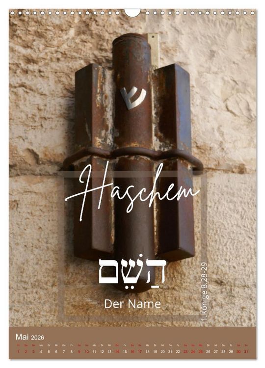 Produktbild: Israel und hebr&auml;ische Namen Gottes (Wandkalender 2026 DIN A3 hoch), CALVENDO Monatskalender