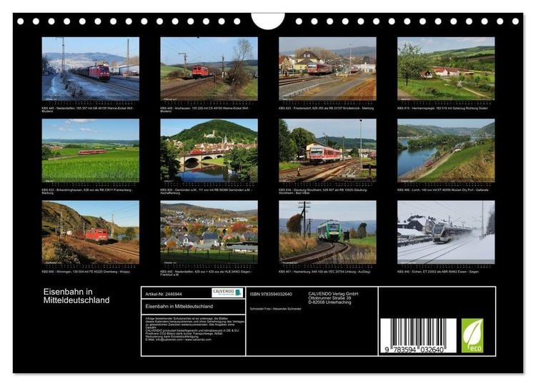 Produktbild: Eisenbahn in Mitteldeutschland (Wandkalender 2027 DIN A4 quer), CALVENDO Monatskalender