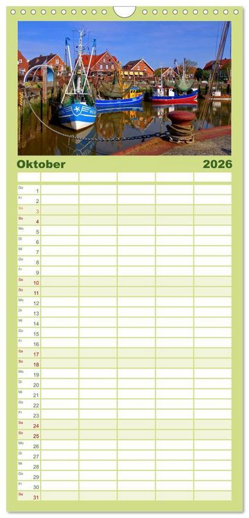Produktbild: Familienplaner 2026 - Neuharlingersiel - Ostfrieslands sch&ouml;nstes Hafenst&auml;dtchen mit 5 Spalten (Wandkalender, 21 x 45 cm) CALVENDO