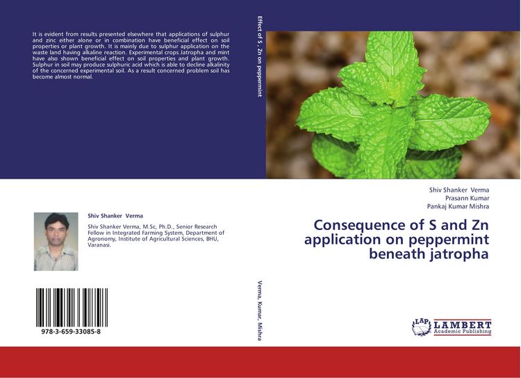 Produktbild: Consequence of S and Zn application on peppermint beneath jatropha