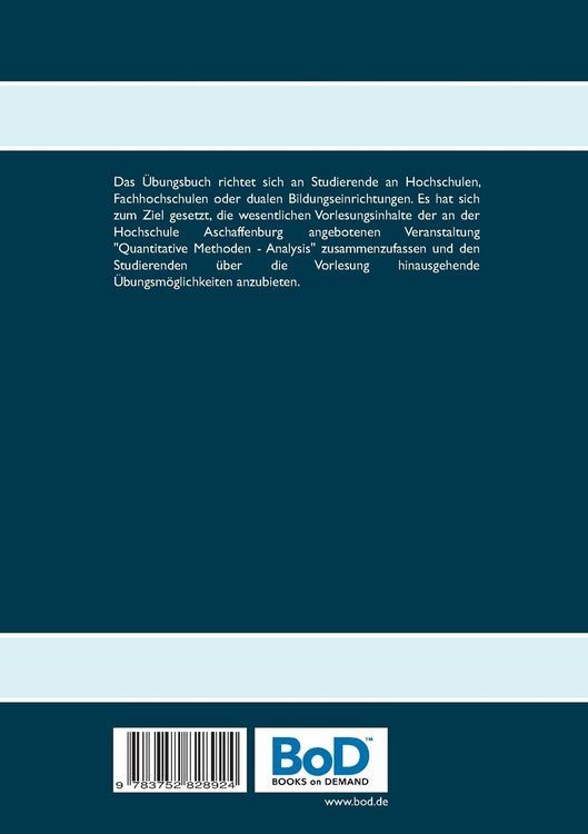 Produktbild: Quantitative Methoden - Arbeitsbuch