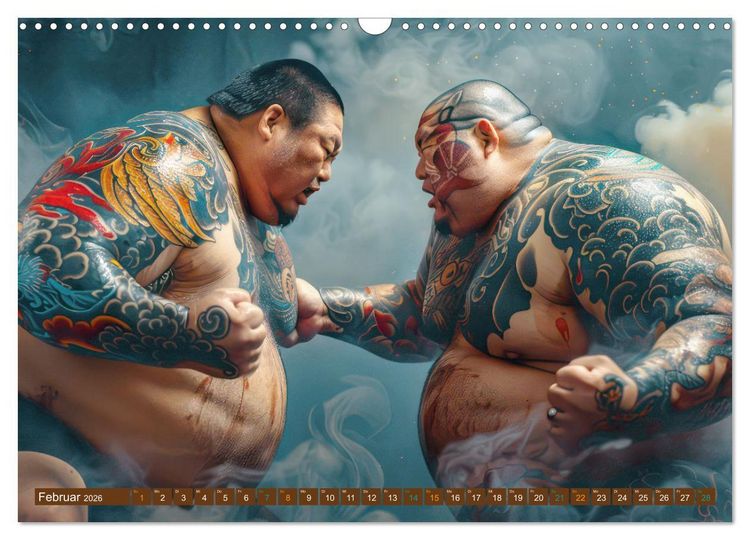 Produktbild: Sumo - Japans schwere Ringer (Wandkalender 2026 DIN A3 quer), CALVENDO Monatskalender