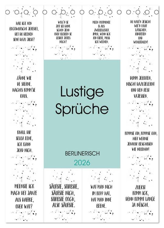 Produktbild: BERLINERISCH Lustige Spr&uuml;che (Tischkalender 2026 DIN A5 hoch), CALVENDO Monatskalender