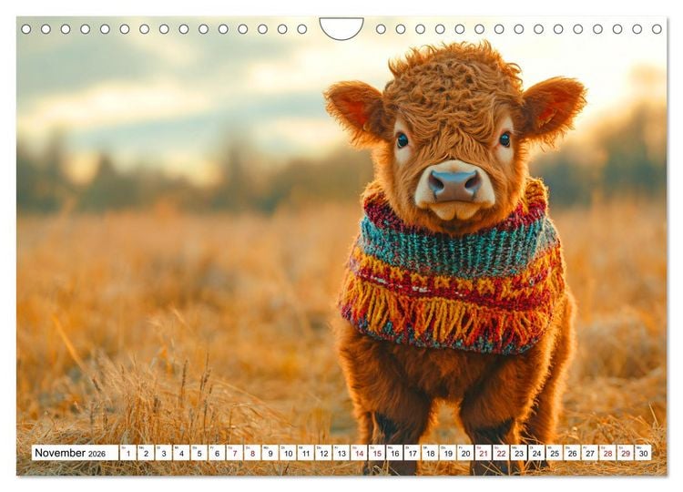 Produktbild: Strick-Pfoten - Flauschige Freunde in gestrickten Meisterwerken (Wandkalender 2026 DIN A4 quer), CALVENDO Monatskalender