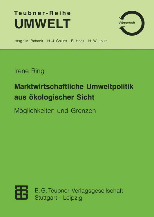 Produktbild: Marktwirtschaftliche Umweltpolitik aus &ouml;kologischer Sicht