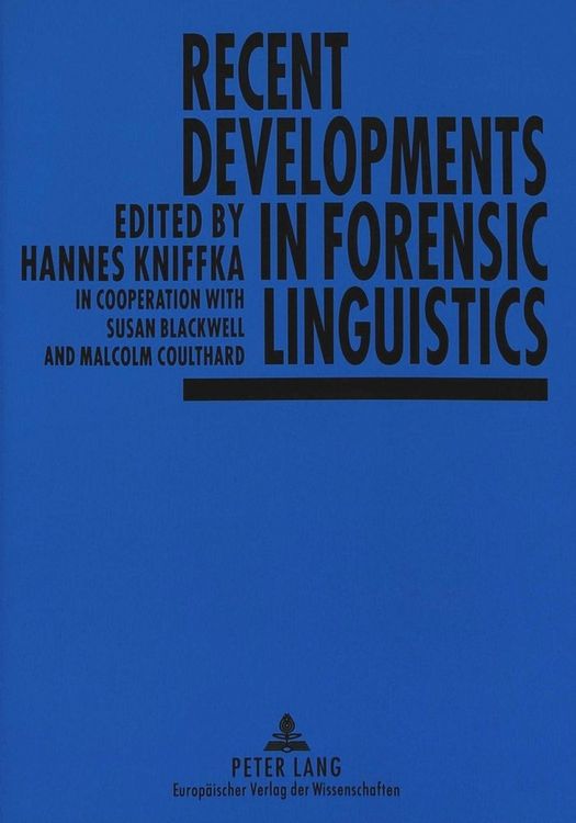 Produktbild: Recent Developments in Forensic Linguistics