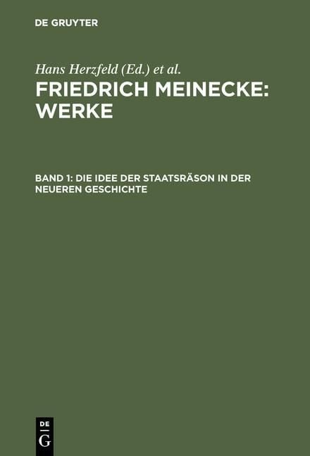 Produktbild: Die Idee der Staatsr&auml;son in der neueren Geschichte