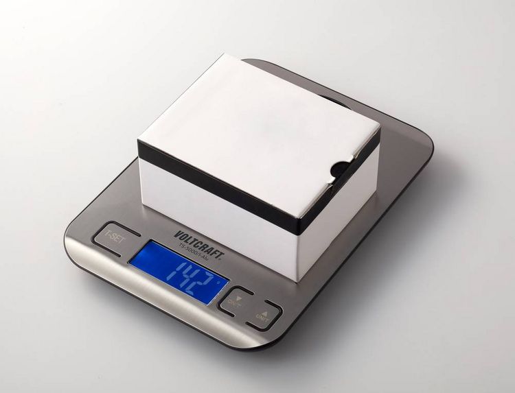 Produktbild: VOLTCRAFT TS-5000/1-Alu Briefwaage TS-5000/1-Alu W&auml;gebereich (max.) 5 kg Ablesbarkeit 1 g batteriebetrieben Edelstahl