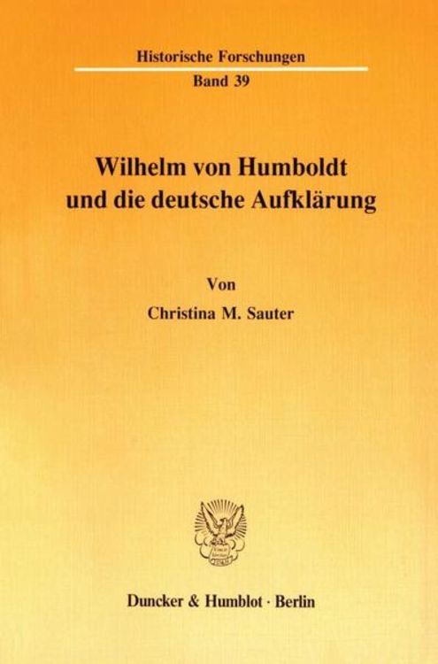 Produktbild: Wilhelm von Humboldt und die deutsche Aufkl&auml;rung.