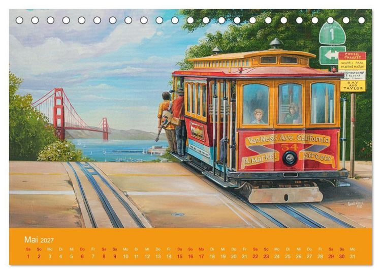 Produktbild: Route US 66 Momente Gem&auml;lde von Georg Huber (Tischkalender 2027 DIN A5 quer), CALVENDO Monatskalender