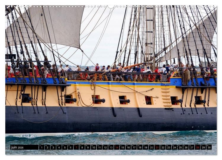 Produktbild: L'Hermione &agrave; Saint-Malo (Calendrier mural 2026 DIN A2 vertical) calendrier de bureau