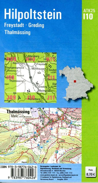 Produktbild: ATK25-I10 Hilpoltstein (Amtliche Topographische Karte 1:25000)