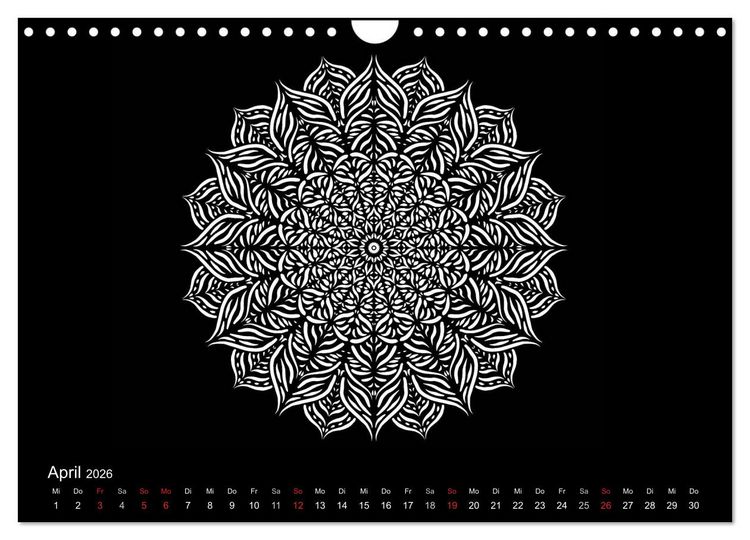 Produktbild: Entspannung und Ruhe durch Mandalas (Wandkalender 2026 DIN A4 quer), CALVENDO Monatskalender