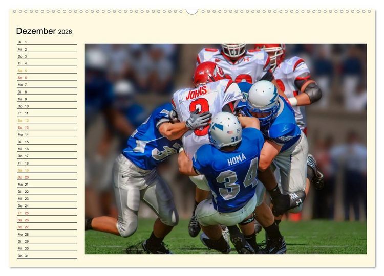 Produktbild: American Football - Taktik und Athletik (Wandkalender 2026 DIN A2 quer), CALVENDO Monatskalender