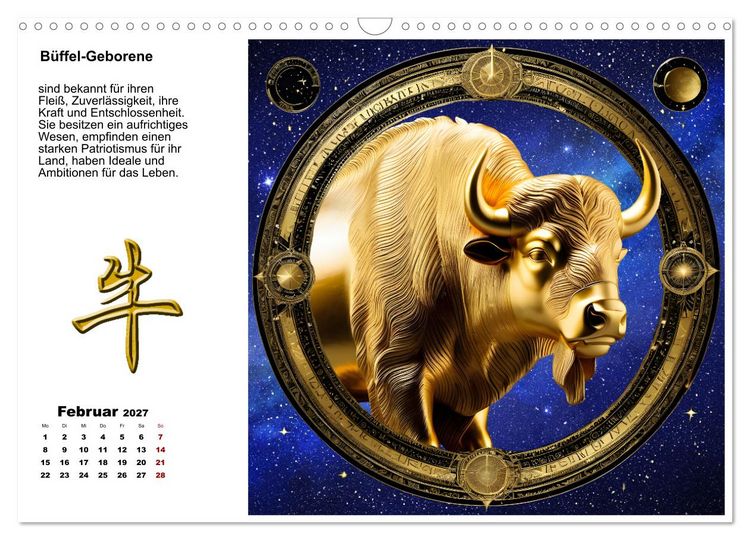 Produktbild: Chinesische Sternzeichen (Wandkalender 2027 DIN A3 quer), CALVENDO Monatskalender