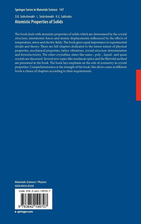 Produktbild: Atomistic Properties of Solids