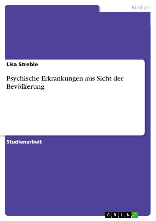 Produktbild: Psychische Erkrankungen aus Sicht der Bev&ouml;lkerung