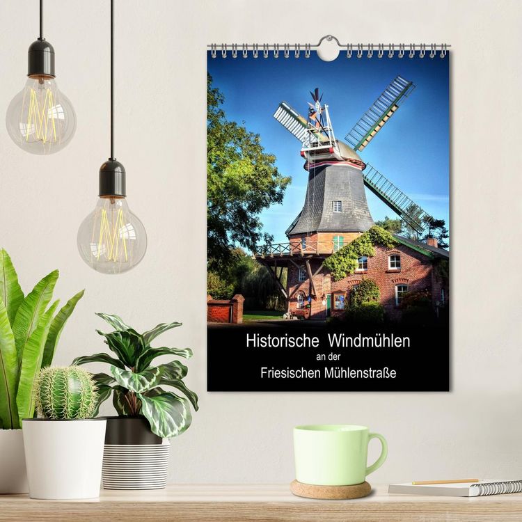 Produktbild: Historische Windm&uuml;hlen an der Friesischen M&uuml;hlenstra&szlig;e / Geburtstagsplaner (Wandkalender 2026 DIN A4 hoch), CALVENDO Monatskalender