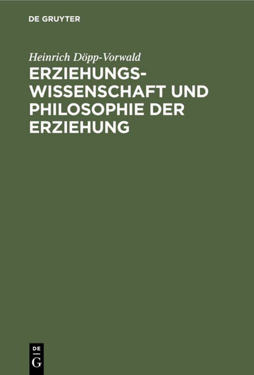 Produktbild: Erziehungswissenschaft und Philosophie der Erziehung
