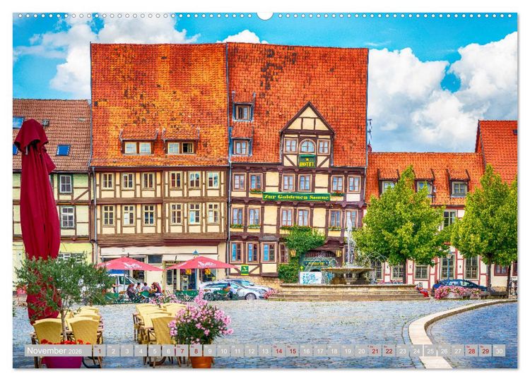Produktbild: Quedlinburg - 1000 Jahre Geschichte im Harz (hochwertiger Premium Wandkalender 2026 DIN A2 quer), Kunstdruck in Hochglanz