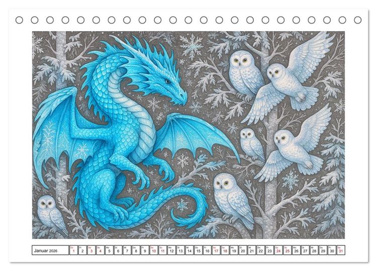 Produktbild: Fabelhafte Mystikwesen (Tischkalender 2026 DIN A5 quer), CALVENDO Monatskalender