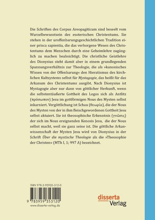 Produktbild: Die Theosophie des Dionysius Areopagita. Eine Einf&uuml;hrung in die christliche Theosophie III
