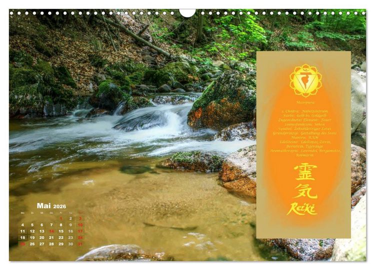 Produktbild: REIKI - Chakrameditation (Wandkalender 2026 DIN A3 quer), CALVENDO Monatskalender