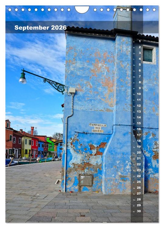 Produktbild: L'isola di Burano - Ein Spaziergang &uuml;ber die farbenfrohe Insel (Wandkalender 2026 DIN A4 hoch), CALVENDO Monatskalender