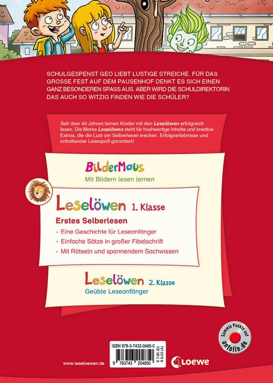 Produktbild: Lesel&ouml;wen 1. Klasse - Ein Gespenst auf dem Schulhof (Gro&szlig;buchstabenausgabe)