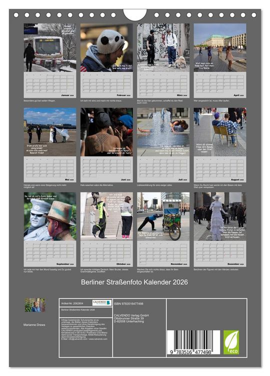 Produktbild: Berliner Stra&szlig;enfoto Kalender 2026 (Wandkalender 2026 DIN A4 hoch), CALVENDO Monatskalender