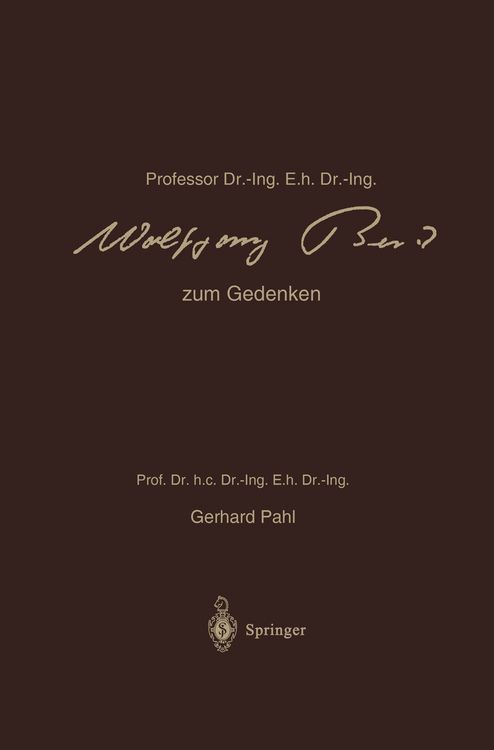 Produktbild: Professor Dr.-Ing. E.h. Dr.-Ing. Wolfgang Beitz zum Gedenken