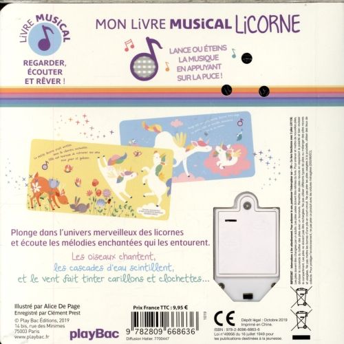 Produktbild: Mon livre musical licorne : 5 musiques magiques