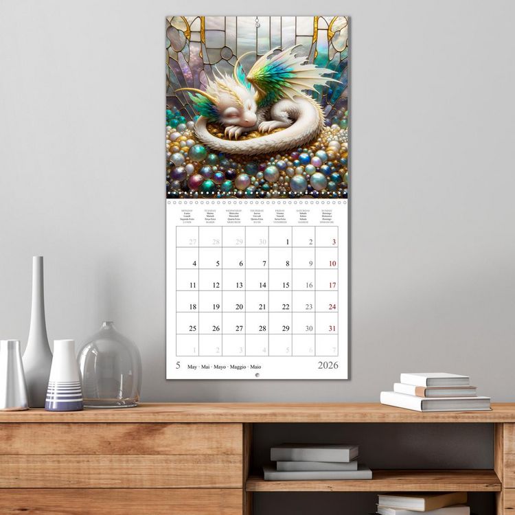 Produktbild: De jolis b&eacute;b&eacute;s dragons (Calendrier mural carr&eacute; 2026 30x30 cm) Calendrier double avec une page pour vos prises de notes