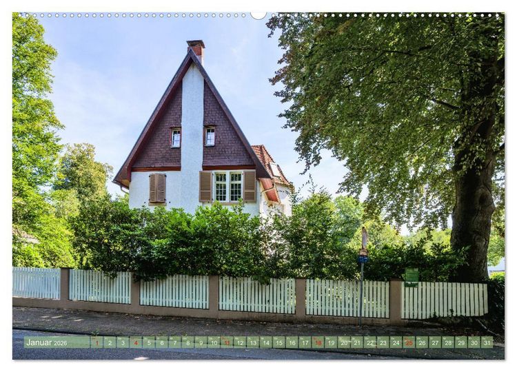Produktbild: Die Villenkolonie in Buchschlag (hochwertiger Premium Wandkalender 2026 DIN A2 quer), Kunstdruck in Hochglanz