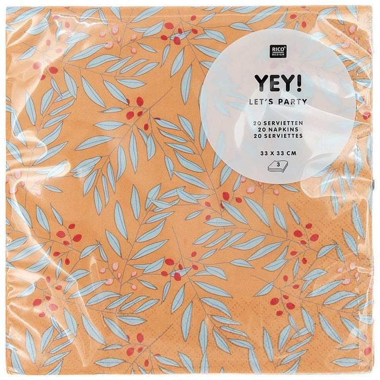Produktbild: Servietten, Zweige, Orange, Mix