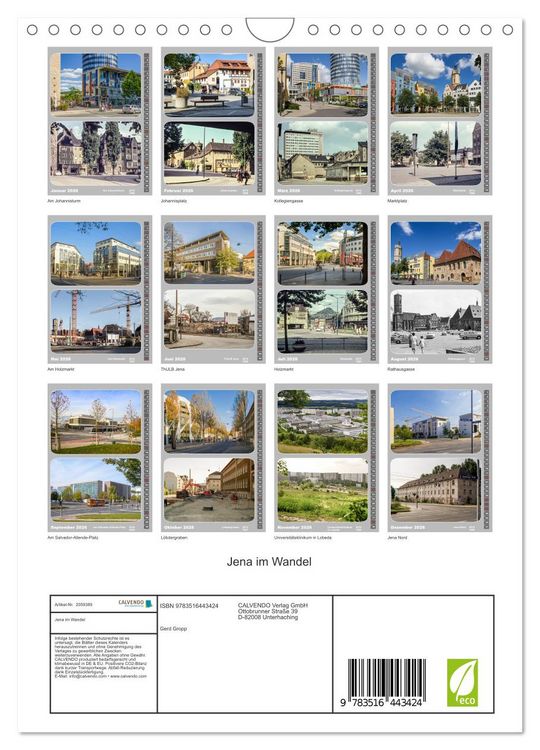 Produktbild: Jena im Wandel (Wandkalender 2026 DIN A4 hoch), CALVENDO Monatskalender