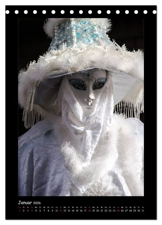 Produktbild: Venezianische Masken HALLia VENEZia Schw&auml;bisch Hall (Tischkalender 2026 DIN A5 hoch), CALVENDO Monatskalender