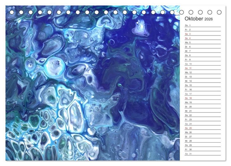 Produktbild: Abstract World - abstrakte Kunst in Acrylflie&szlig;technik (Tischkalender 2026 DIN A5 quer), CALVENDO Monatskalender