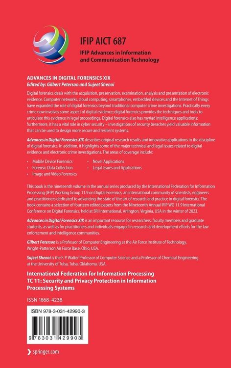 Produktbild: Advances in Digital Forensics XIX