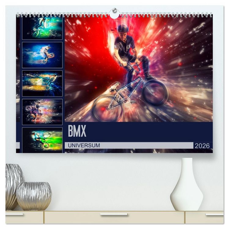 Produktbild: BMX Universum (hochwertiger Premium Wandkalender 2026 DIN A2 quer), Kunstdruck in Hochglanz