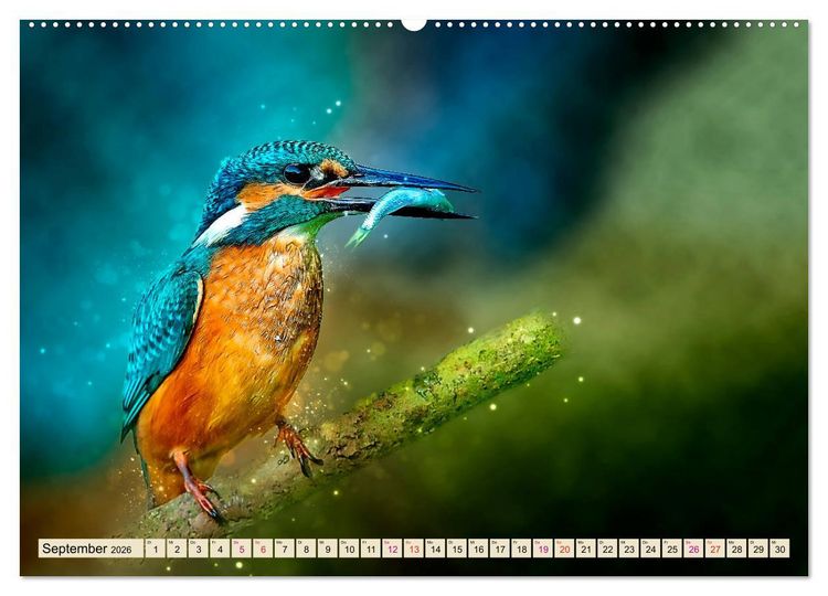 Produktbild: Wundersch&ouml;ner Eisvogel (hochwertiger Premium Wandkalender 2026 DIN A2 quer), Kunstdruck in Hochglanz