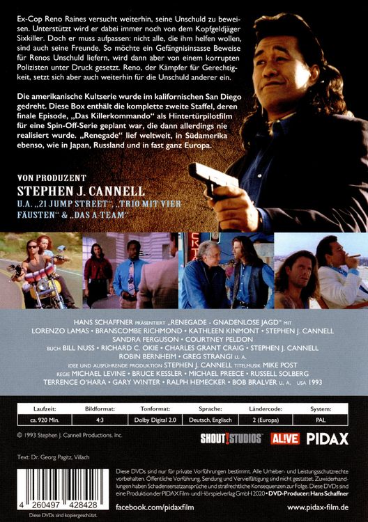 Produktbild: Renegade - Gnadenlose Jagd, Staffel 2 / Weitere 22 Folgen der Kultserie (Pidax Serien-Klassiker) [4 DVDs]