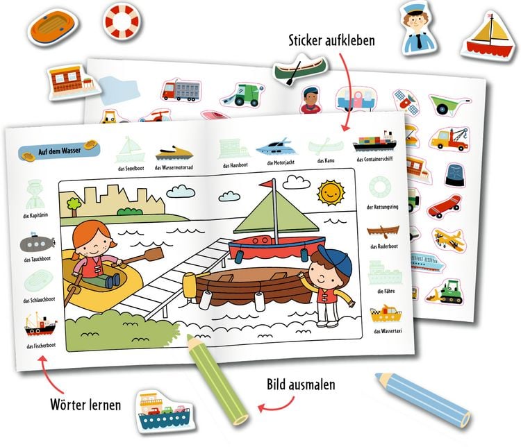Produktbild: Mein 1. Sticker-Malbuch: Fahrzeuge - Mini-Künstler