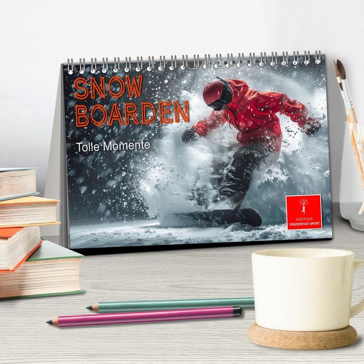 Produktbild: Snowboarden - tolle Momente (Tischkalender 2026 DIN A5 quer), CALVENDO Monatskalender